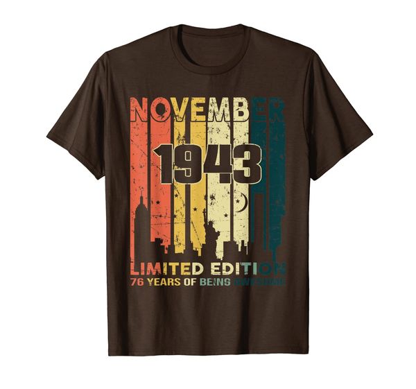 vintage 76 years old gift awesome since november 1943 shirt, White;black 
vintage 76 years old gift awesome since november 1943 shirt, White;black