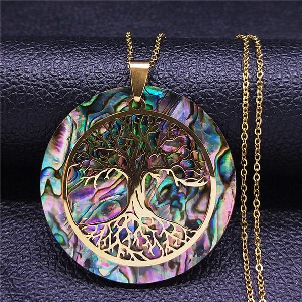 pendant necklaces abalone stainless steel chain necklace gold color big round tree of life chokers jewelry collier chaine nxs04, Silver
pendant necklaces abalone stainless steel chain necklace gold color big round tree of life chokers jewelry collier chaine nxs04, Silver