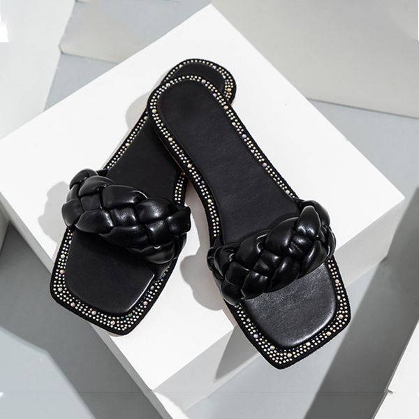 new women slippers weave bling crystal open toe ladies flat outdoor slides causal female flip flops summer 2021 woman shoes, Black
new women slippers weave bling crystal open toe ladies flat outdoor slides causal female flip flops summer 2021 woman shoes, Black