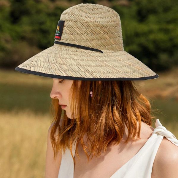 classic handwork women men lifeguard hat straw summer beach sun outdoor wide brim jazz panama womens hats, Blue;gray
classic handwork women men lifeguard hat straw summer beach sun outdoor wide brim jazz panama womens hats, Blue;gray