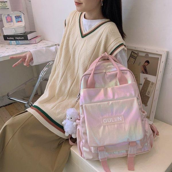 backpack harajuku gradient personality laser sweet girl hand college style versatile fashion student schoolbag
backpack harajuku gradient personality laser sweet girl hand college style versatile fashion student schoolbag