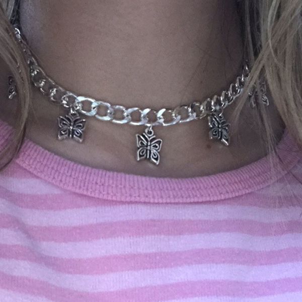 2021 vintage goth punk hollow butterfly animal metal pendant choker necklace for women egirl hip hop harajuku trendy jewelry, Silver
2021 vintage goth punk hollow butterfly animal metal pendant choker necklace for women egirl hip hop harajuku trendy jewelry, Silver
