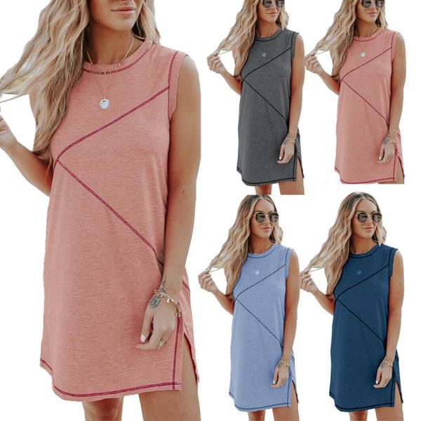 casual dresses 2021 summer loose slit hit color round neck sleeveless dress women's clothing, Black;gray
casual dresses 2021 summer loose slit hit color round neck sleeveless dress women's clothing, Black;gray