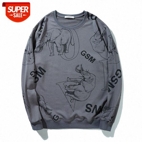 large size men's elephant print round neck sweater loose plus fat long-sleeved bottoming #or65, Black
large size men's elephant print round neck sweater loose plus fat long-sleeved bottoming #or65, Black