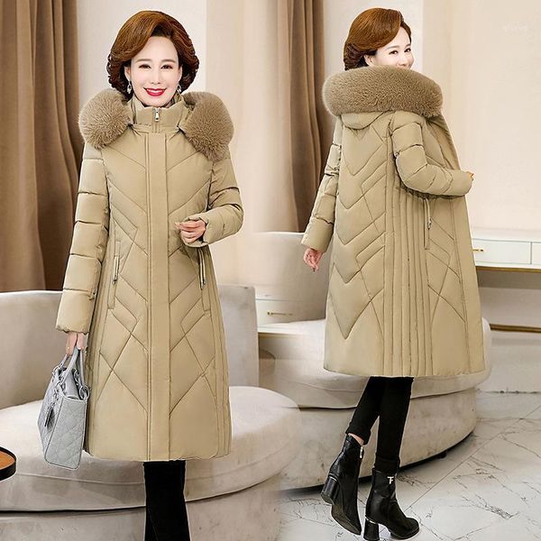 women's down & parkas mother cotton-padded jacket in long over-the-knee 2021 middle-aged clothing fashion hooded collars with t, Black
women's down & parkas mother cotton-padded jacket in long over-the-knee 2021 middle-aged clothing fashion hooded collars with t, Black
