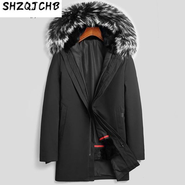 men's leather & faux shzq fur one male pie overcomes the thickness of hair inner liner, winter hooded medium and long coat, Black
men's leather & faux shzq fur one male pie overcomes the thickness of hair inner liner, winter hooded medium and long coat, Black