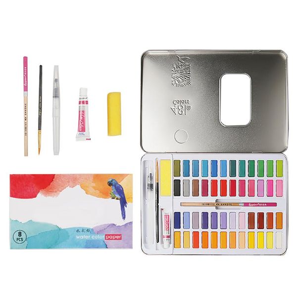 62pcs/set watercolor paint professional portable for brush pen art supplies solid pigment stationery 48 colors pearlescent gift sets
62pcs/set watercolor paint professional portable for brush pen art supplies solid pigment stationery 48 colors pearlescent gift sets