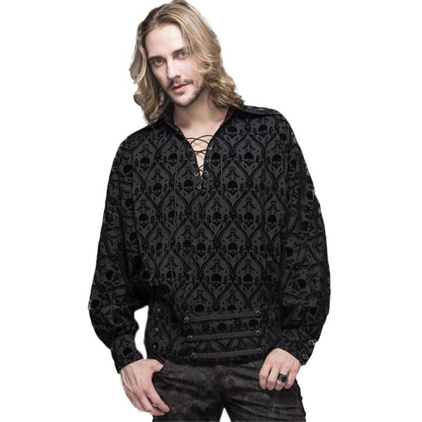 men's casual shirts steampunk loose skull print lapel shirt hem contraction design dark retro style soft good elastic top, White;black
men's casual shirts steampunk loose skull print lapel shirt hem contraction design dark retro style soft good elastic top, White;black