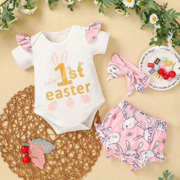 baby's 1st easter born baby girl short sleeve cotton bodysuit print shorts bottom headband 3pcs clothing set sets, White
baby's 1st easter born baby girl short sleeve cotton bodysuit print shorts bottom headband 3pcs clothing set sets, White