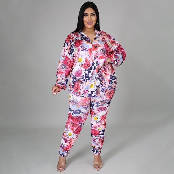 women's two piece pants vavcy 2021 spring autumn pant suits full flowers pattern shirt + women set, White
women's two piece pants vavcy 2021 spring autumn pant suits full flowers pattern shirt + women set, White