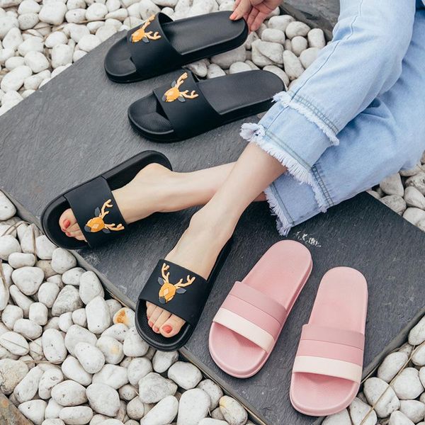 slippers women's korean-style cute elk home non-slip slipper men mens house shoes outdoor, Black
slippers women's korean-style cute elk home non-slip slipper men mens house shoes outdoor, Black
