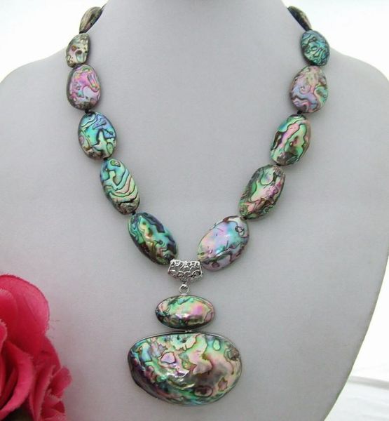 y·ying 34x55mm paua abalone shell pendant necklace necklaces, Silver 
y·ying 34x55mm paua abalone shell pendant necklace necklaces, Silver