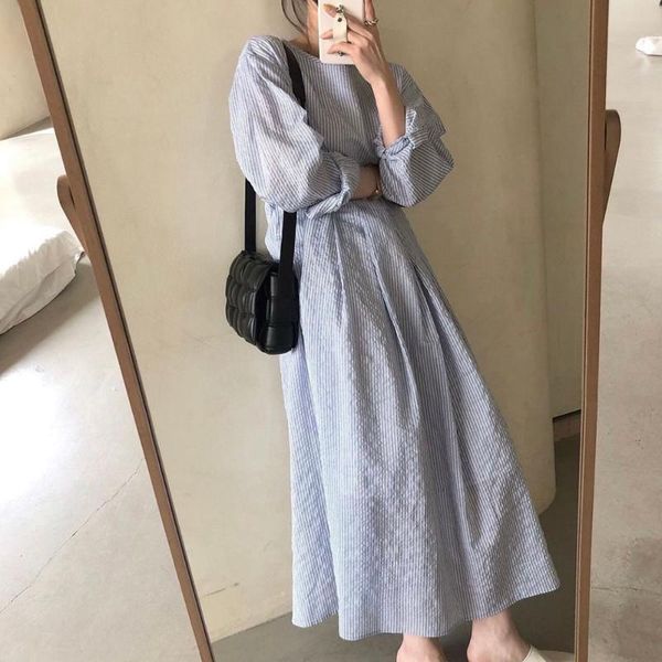 casual dresses retro stripe temperament loose dress autumn 2021 japanese style round neck long sleeve simplicity women's, Black;gray
casual dresses retro stripe temperament loose dress autumn 2021 japanese style round neck long sleeve simplicity women's, Black;gray