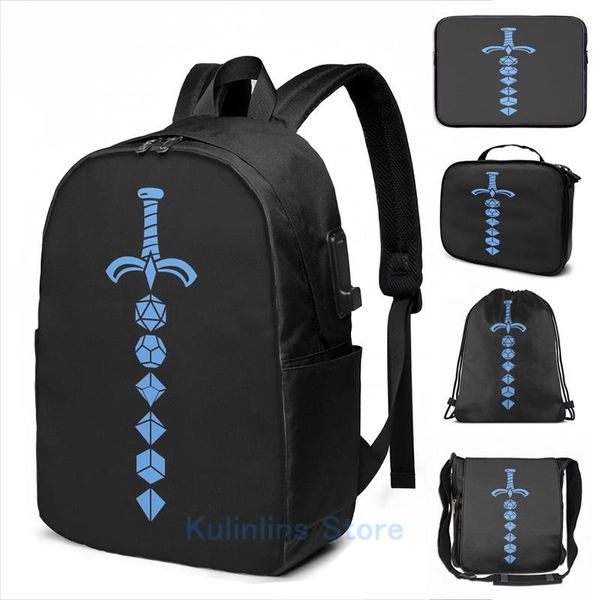backpack funny graphic print blue polyhedral dice sword of the cleric usb charge men school bags women bag travel laptop
backpack funny graphic print blue polyhedral dice sword of the cleric usb charge men school bags women bag travel laptop