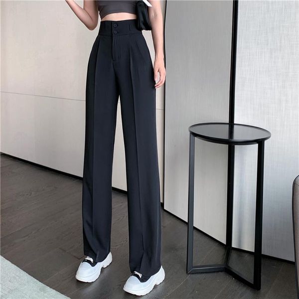 women's pants & capris women fashion high waist suit loose straight tube wide leg thin casual trousers floor dragging, Black;white
women's pants & capris women fashion high waist suit loose straight tube wide leg thin casual trousers floor dragging, Black;white
