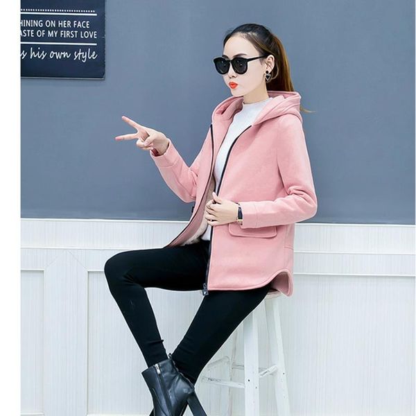 women's jackets yming short sweater hooded autumn and winter loose casual plus velvet thick zipper long sleeve coat, Black;brown
women's jackets yming short sweater hooded autumn and winter loose casual plus velvet thick zipper long sleeve coat, Black;brown