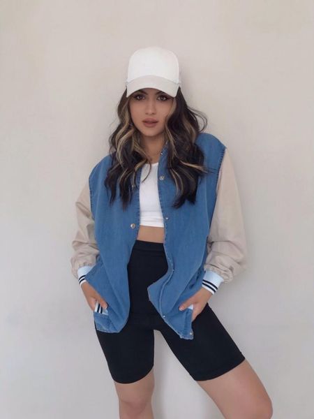 women's jackets 021 spring autumn polar college jacket women clothing coat denim outerwear oversize, Black;brown
women's jackets 021 spring autumn polar college jacket women clothing coat denim outerwear oversize, Black;brown