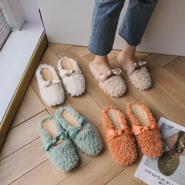 slippers closed toe curly fur bowknot solid winter flats brief sweet girl mules shoes woman wool slides trendy casual flip flops, Black
slippers closed toe curly fur bowknot solid winter flats brief sweet girl mules shoes woman wool slides trendy casual flip flops, Black