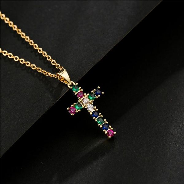 rainbow cross crystal pendant gold chain necklace shiny cubic zirconia choker necklaces fashion jewelry gifts for women, Silver
rainbow cross crystal pendant gold chain necklace shiny cubic zirconia choker necklaces fashion jewelry gifts for women, Silver