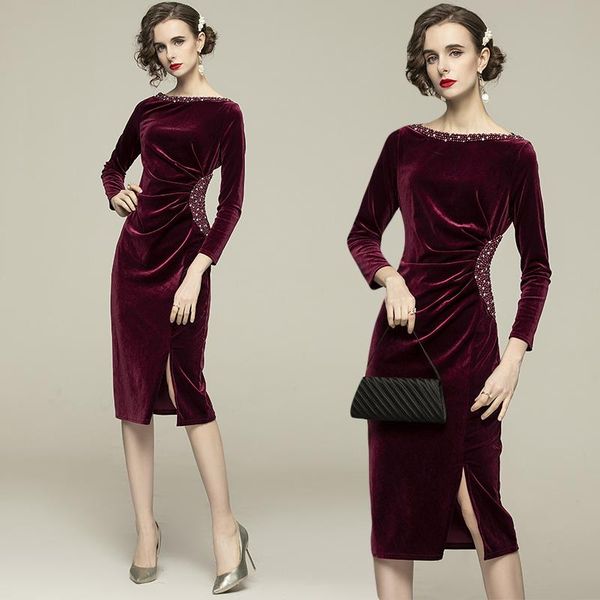 casual dresses elegant beading evening party dress women autumn plus size slim velvet side split ladies vintage long sleeve, Black;gray
casual dresses elegant beading evening party dress women autumn plus size slim velvet side split ladies vintage long sleeve, Black;gray