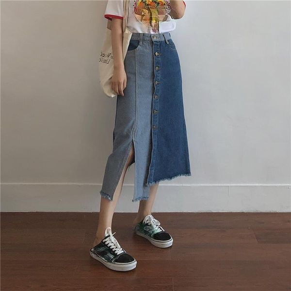skirts zcsmll large size contrast stitching denim skirt female streetwear fashion mid-length high-waisted thin a-line woman, Black
skirts zcsmll large size contrast stitching denim skirt female streetwear fashion mid-length high-waisted thin a-line woman, Black