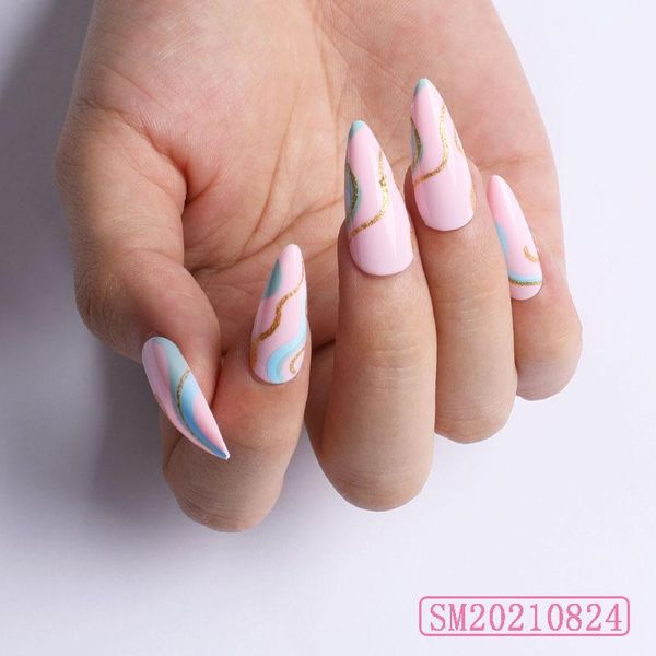 false nails 24pcs glitter line detachable long almond with design wearable fake full cover nail tips, Red;gold
false nails 24pcs glitter line detachable long almond with design wearable fake full cover nail tips, Red;gold