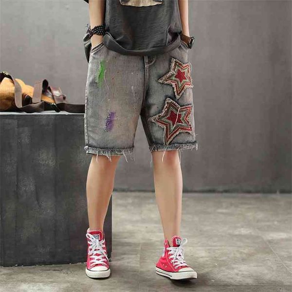 summer women harem pants elastic waist casual knee length denim five-pointed star embroidery vintage jeans d104 210512, Blue
summer women harem pants elastic waist casual knee length denim five-pointed star embroidery vintage jeans d104 210512, Blue
