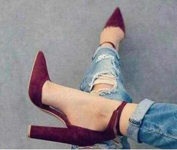 women fashion pointed toe lace-up suede leather thick heel pumps ankle strap heels formal dress shoes, Black
women fashion pointed toe lace-up suede leather thick heel pumps ankle strap heels formal dress shoes, Black