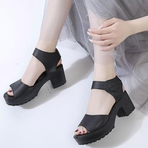 sandals women platform summer outdoor solid color fish mouth open toe breatha high heel shoes leather wedge, Black
sandals women platform summer outdoor solid color fish mouth open toe breatha high heel shoes leather wedge, Black