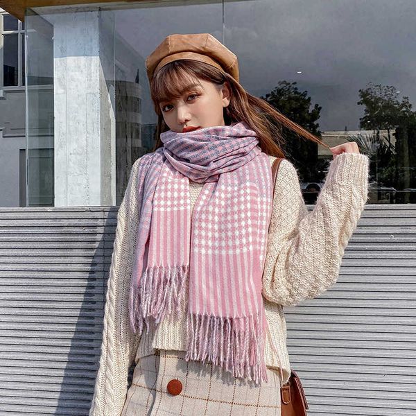korean plaid student imitation cashmere women's thickened warm shawl scarf in autumn and winter, Blue;gray
korean plaid student imitation cashmere women's thickened warm shawl scarf in autumn and winter, Blue;gray