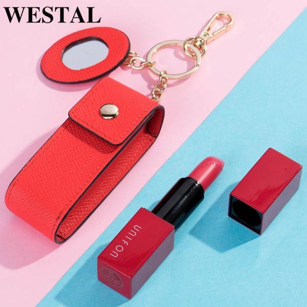 cosmetic bags & cases westal women's leather lipstick bag car keychain female schoolbag pendant metal ring gift comestic
cosmetic bags & cases westal women's leather lipstick bag car keychain female schoolbag pendant metal ring gift comestic
