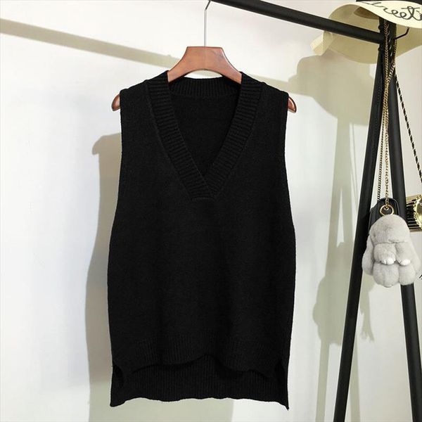 fashion pullover jumper womens sweaters v neck knitted vest autumn and winter korean loose sleeveless, White;black
fashion pullover jumper womens sweaters v neck knitted vest autumn and winter korean loose sleeveless, White;black