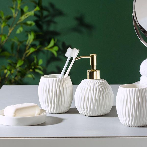 white&green bathroom accessories set 4pcs ceramic,lotion soap dispenser,soap dish, tumbler,décor sets accessory for bath
white&green bathroom accessories set 4pcs ceramic,lotion soap dispenser,soap dish, tumbler,décor sets accessory for bath