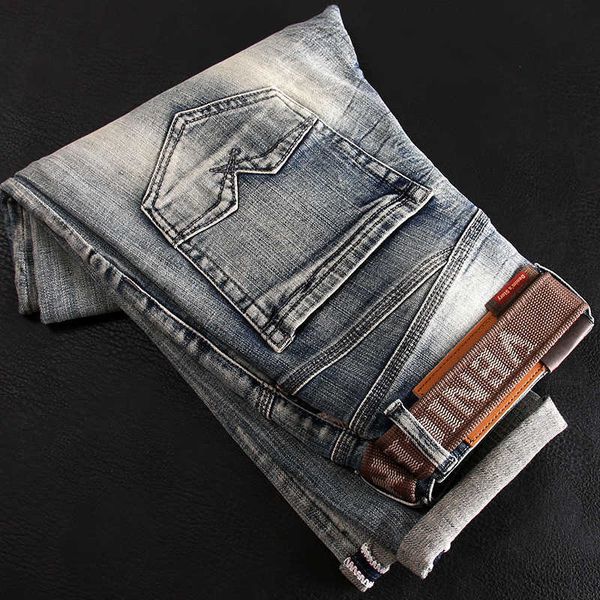 italian style fashion men jeans retro distred elastic slim ripped vintage designer casual denim pants 4yjf, Blue
italian style fashion men jeans retro distred elastic slim ripped vintage designer casual denim pants 4yjf, Blue