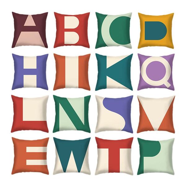 pillow case household geometric letter pattern pillowcase 45x45cm square throw cover creative peach skin cushion
pillow case household geometric letter pattern pillowcase 45x45cm square throw cover creative peach skin cushion