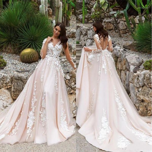 other wedding dresses white v-neck tulle illusion button bridal gowns custom long sleeve 3d floral appliques beach1
other wedding dresses white v-neck tulle illusion button bridal gowns custom long sleeve 3d floral appliques beach1