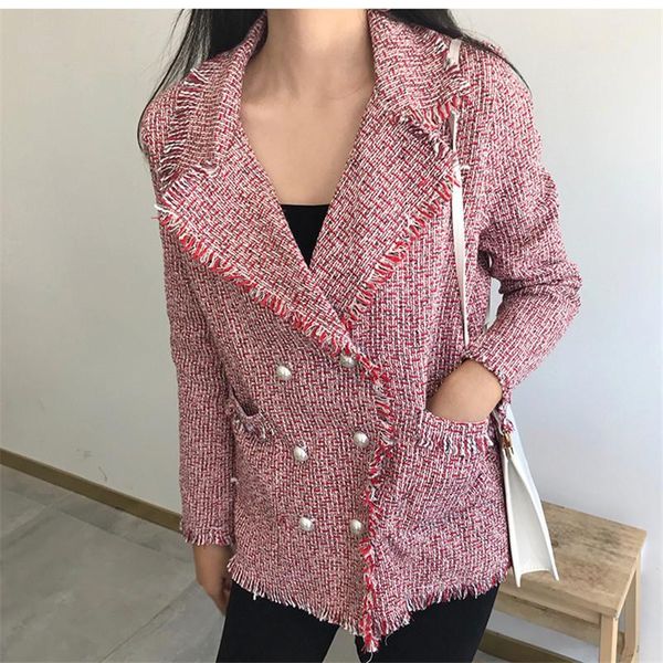 women's suits & blazers hiawatha autumn 2021 turn-down collar blazer women double breasted tassel coat vintage jackets bl039, White;black
women's suits & blazers hiawatha autumn 2021 turn-down collar blazer women double breasted tassel coat vintage jackets bl039, White;black