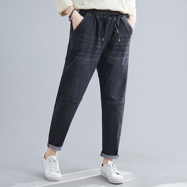 women's jeans trousers women autumn winter big yards elastic waist solid color female clothes loose casual pants, Blue
women's jeans trousers women autumn winter big yards elastic waist solid color female clothes loose casual pants, Blue