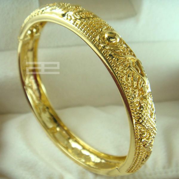 24ct yellow gold vacuum plating gf chinese carving wedding open bangle bracelet 10mm band width 60mm diameter g99, Black
24ct yellow gold vacuum plating gf chinese carving wedding open bangle bracelet 10mm band width 60mm diameter g99, Black