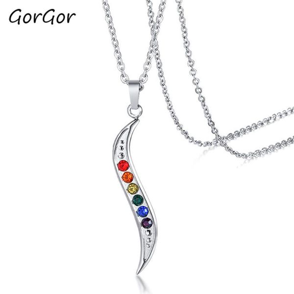 gorgor necklace women stainless steel pattern s type mosaic rhinestone rainbow pendant distinctive simplicity jewelry ppn-041 necklaces, Silver
gorgor necklace women stainless steel pattern s type mosaic rhinestone rainbow pendant distinctive simplicity jewelry ppn-041 necklaces, Silver