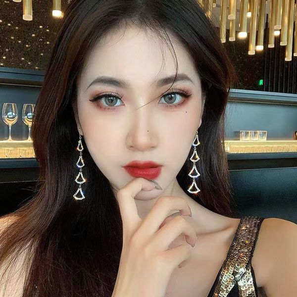 dangle & chandelier european and american temperament fashion rhinestone sector earrings simple leisure personality, Silver
dangle & chandelier european and american temperament fashion rhinestone sector earrings simple leisure personality, Silver