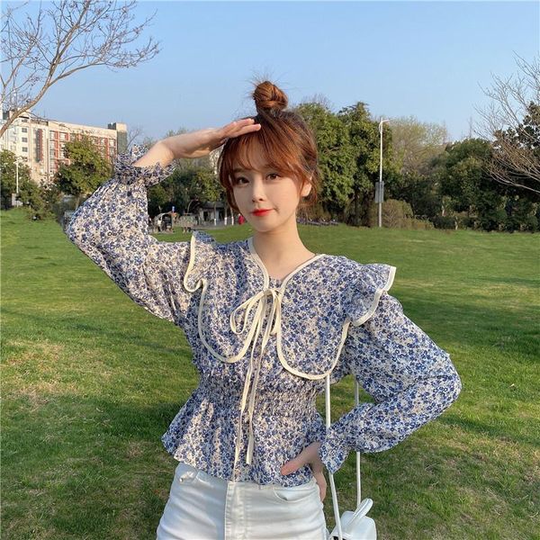 women's blouses & shirts spring loose large size explosion style lapel waist slimming puff sleeve floral shirt clothing, White
women's blouses & shirts spring loose large size explosion style lapel waist slimming puff sleeve floral shirt clothing, White