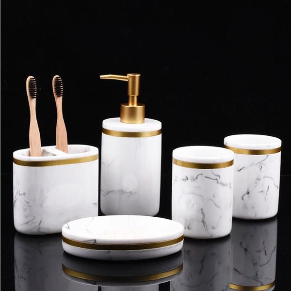 household bathroom supplies marble pattern resin lotion bottle mouthwash cup storage tray decoration accessories bath accessory set
household bathroom supplies marble pattern resin lotion bottle mouthwash cup storage tray decoration accessories bath accessory set