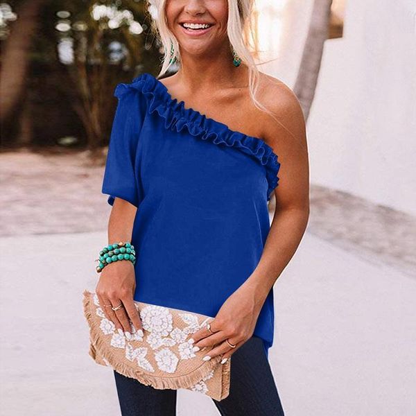 women's blouses & shirts summer backless women solid elegant off shoulder ruffle shirt office lady short sleeve pullover blouse str, White
women's blouses & shirts summer backless women solid elegant off shoulder ruffle shirt office lady short sleeve pullover blouse str, White