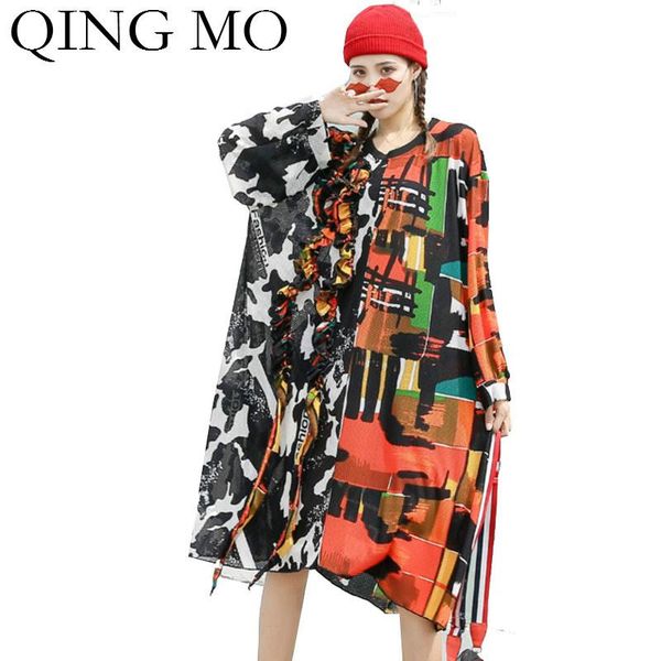 casual dresses qing mo autumn women vintage loose dress 2021 colorful printed patchwork female irregular zqy4946, Black;gray
casual dresses qing mo autumn women vintage loose dress 2021 colorful printed patchwork female irregular zqy4946, Black;gray