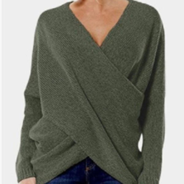 women's sweaters 2021 cross v neck sweater women autumn winter spring long sleeve lady loose casual pullover knitting, White;black
women's sweaters 2021 cross v neck sweater women autumn winter spring long sleeve lady loose casual pullover knitting, White;black