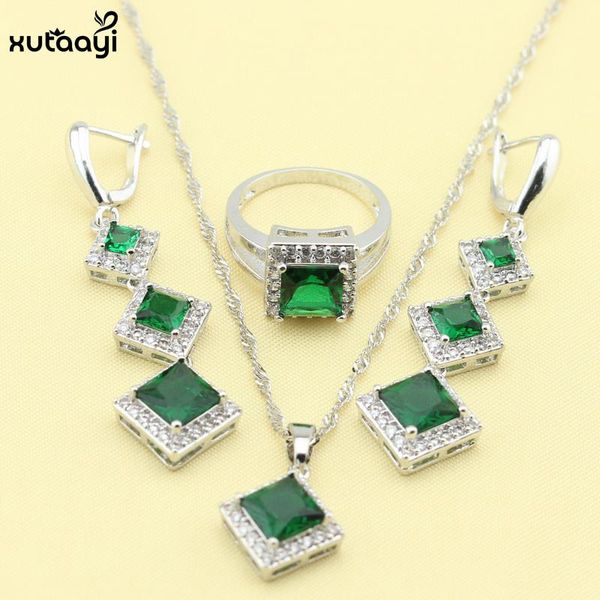 earrings & necklace xutaayi fashion silver color jewelry sets green cubic zirconia gleaming rings wedding for women
earrings & necklace xutaayi fashion silver color jewelry sets green cubic zirconia gleaming rings wedding for women