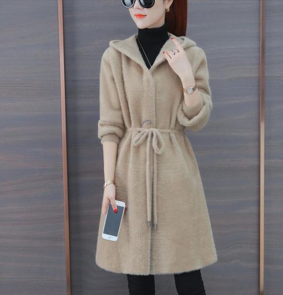 women's fur & faux winter imitation mink sweater coat female long section 2021 autumn and korean version waist was thin velvet, Black
women's fur & faux winter imitation mink sweater coat female long section 2021 autumn and korean version waist was thin velvet, Black