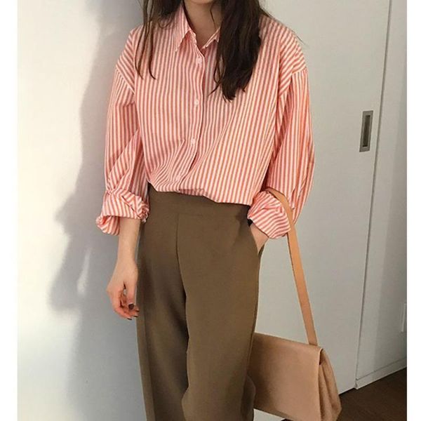 women's blouses & shirts spring autumn women blouse striped turn-down collar office lady full sleeve casual loose shirt fashion female, White
women's blouses & shirts spring autumn women blouse striped turn-down collar office lady full sleeve casual loose shirt fashion female, White