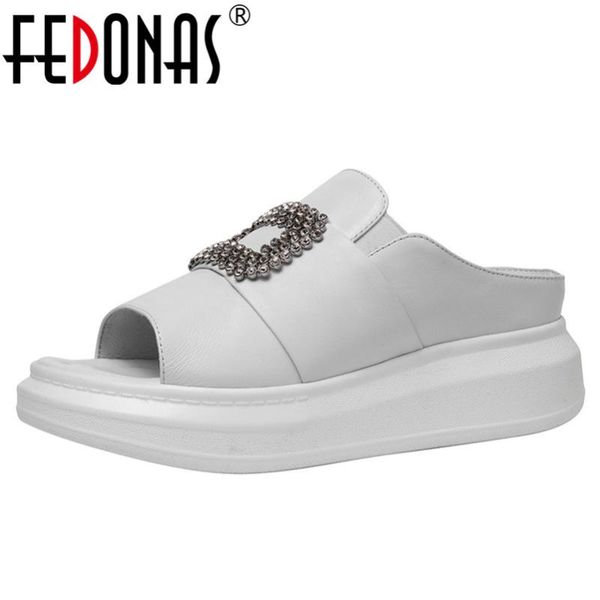dress shoes fedonas euro style solid crystal decoration casual woman summer high heels genuine leather sandals platforms slippers, Black
dress shoes fedonas euro style solid crystal decoration casual woman summer high heels genuine leather sandals platforms slippers, Black